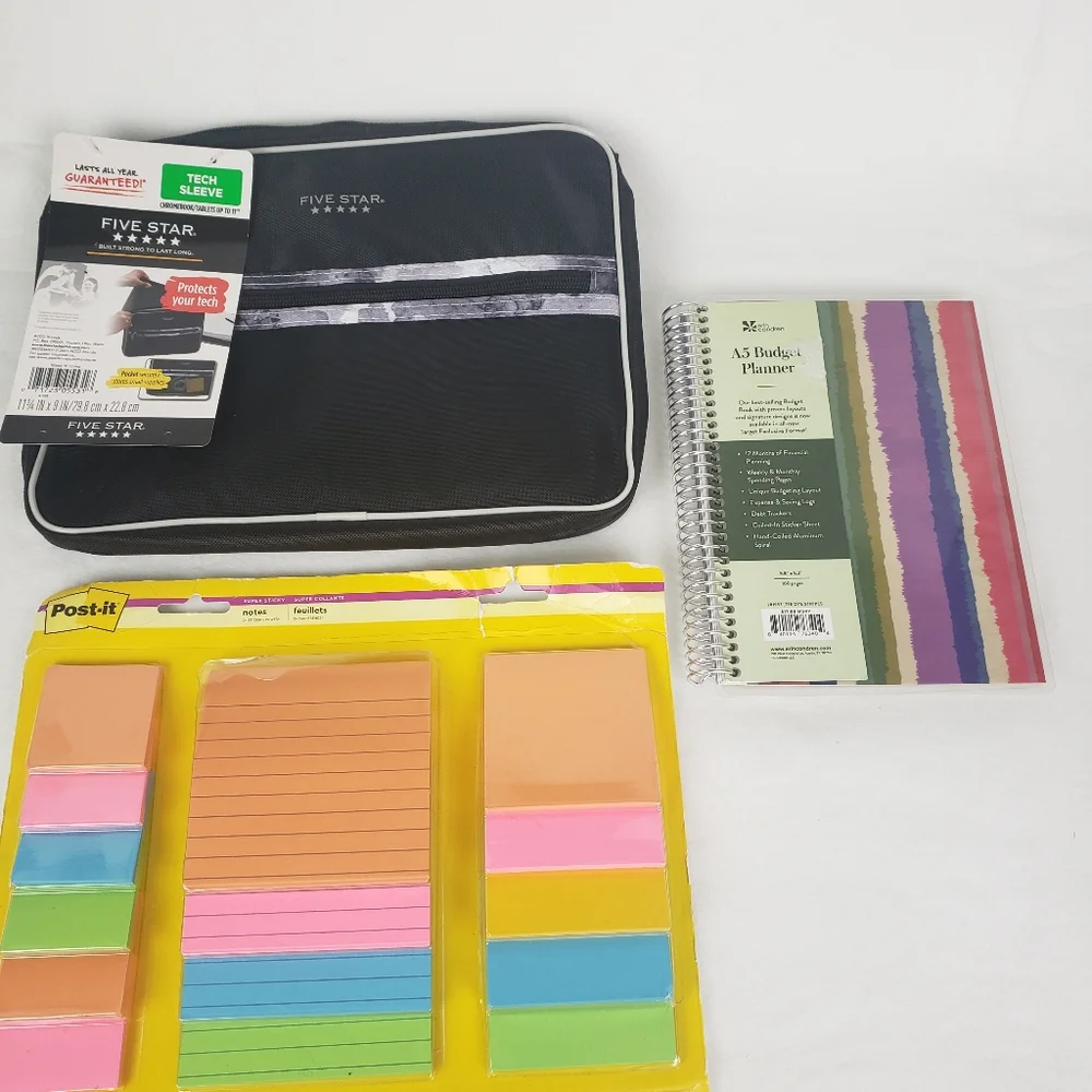 Five Star Black Stationery Set with Post-it Notes